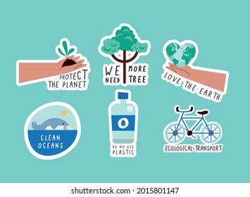 green lifestyle set six icons