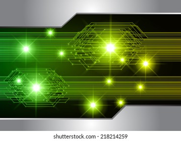 green Light Abstract Technology background for computer graphic website and internet, circuit board. 