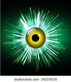 green Light Abstract Technology background for computer graphic website and internet, circuit board. yellow eye