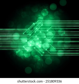 green Light Abstract Technology background for computer graphic website and internet, circuit 