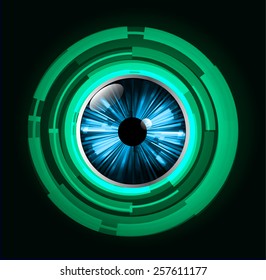 green Light Abstract Technology background for computer graphic website internet and business. blue eye