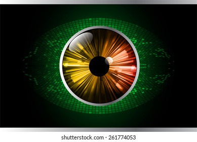 green Light Abstract Technology background for computer graphic website business and internet, orange eye