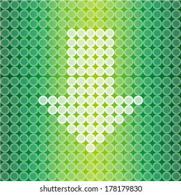 Green light Arrow background in downward direction, create by vector