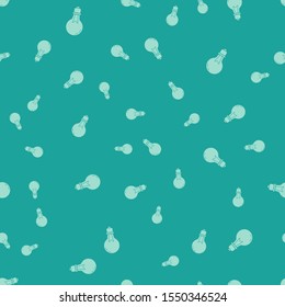 Green Light bulb with concept of idea icon isolated seamless pattern on green background. Energy and idea symbol. Inspiration concept.  Vector Illustration