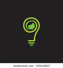 green light bulb eco idea symbol colorful logo vector