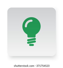 Green Light Bulb icon in circle on white app button