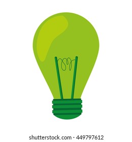 green light bulb lightbulb icon isolated vector illustration