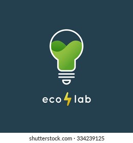 Green light bulb logo. Design template for renewable energy card, logo. Alternative energy. Green energy. Bulb logo. Bulb best logo. Green power. Electricity logo. Eco energy logo. Alternative energy