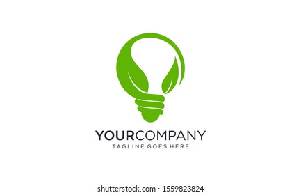 Green light bulb logo designs