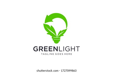 Green light bulb for logo designs vector editable