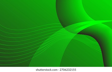 luz verde negócios linhas suaves curvas de onda gradiente em profundidade fundo abstrato