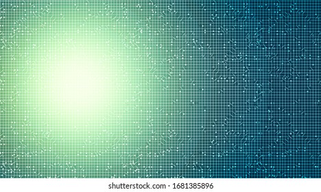 Green Light Circuit Microchip on Technology Background,Hi-tech Digital and security Concept design,Free Space For text in put,Vector illustration.