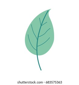 green light color of simple leaf plant vector illustration