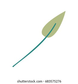 green light color of small lanceolate leaf plant vector illustration