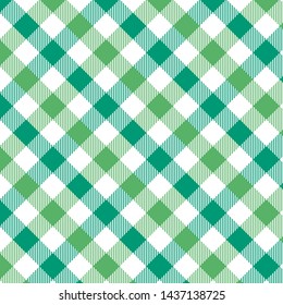 Green and Light Green Gingham pattern. Texture from for - plaid, tablecloths, clothes, shirts, dresses, paper, bedding, blankets, quilts and other textile products. Vector illustration EPS 10