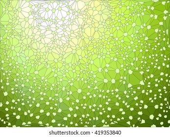 Green light hexagon abstract background