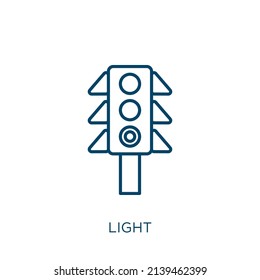 green light icon. Thin linear green light outline icon isolated on white background. Line vector green light sign, symbol for web and mobile