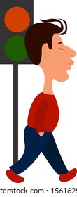 Green light, illustration, vector on white background.