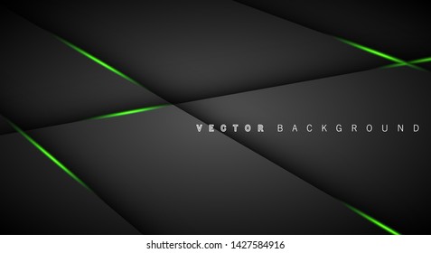 Green light line shadow dark grey luxury background

