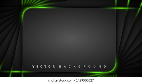 Green light line shadow dark grey luxury background
