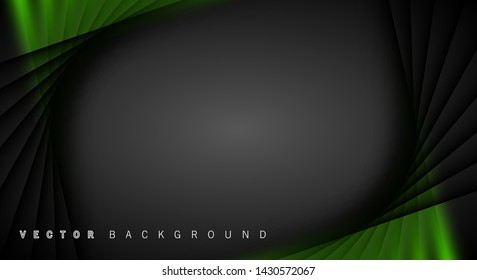 Green light line shadow dark grey luxury background

