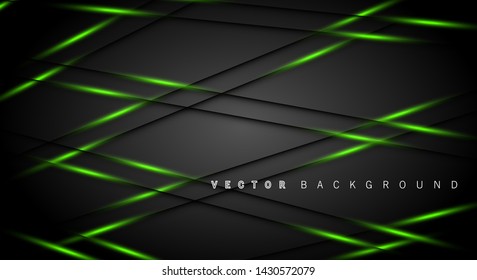 Green light line shadow dark grey luxury background
