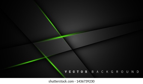 Green light line shadow dark grey luxury background
