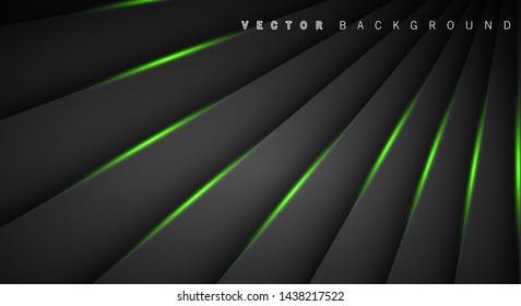Green light line shadow dark grey luxury background
