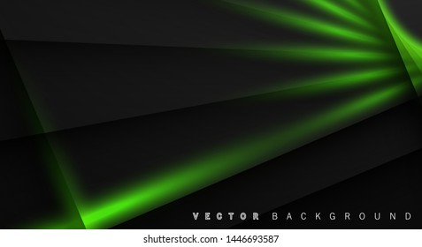 Green light line shadow dark grey luxury background