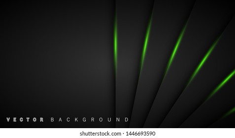 Green light line shadow dark grey luxury background