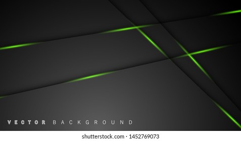 Green light line shadow dark grey luxury background
