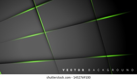Green light line shadow dark grey luxury background
