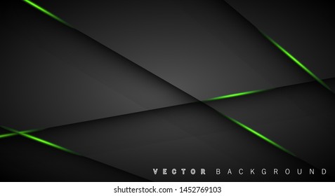 Green light line shadow dark grey luxury background
