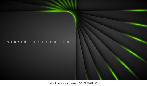 Línea verde sombra gris oscuro fondo de lujo
