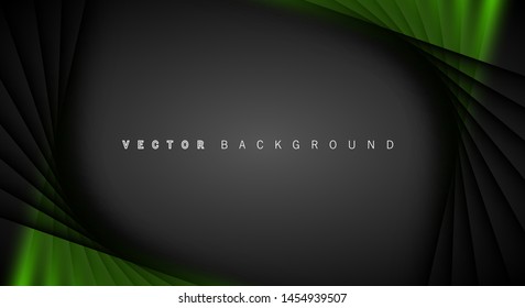 Green light line shadow dark grey luxury background
