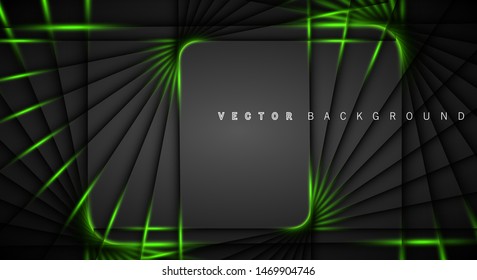 Green light line shadow dark grey luxury background
