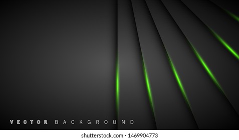 Green light line shadow dark grey luxury background
