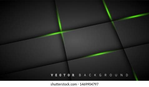 Green light line shadow dark grey luxury background

