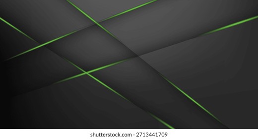 Línea de luz verde sombra de fondo de lujo gris oscuro
