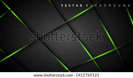Green light line shadow dark grey luxury background
