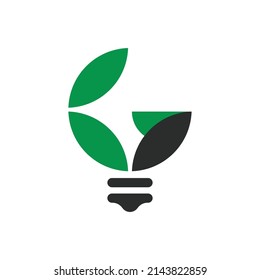 Green light logo for eco friendly energy