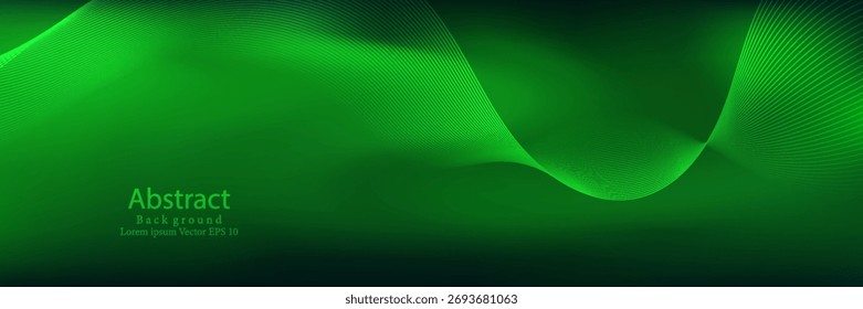Green Light Motion Blur Abstract Background with Dark Gradient, Modern creative trendy design. bussines, banners, poster