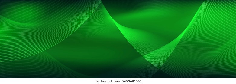 Green Light Motion Blur Abstrakter Hintergrund mit dunklem Farbverlauf, modernes kreatives Trenddesign. Präsentation, Website