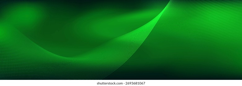 Fundo abstrato do desfoque de movimento da luz verde com gradiente escuro, design moderno da moda criativa. moderno, vetor