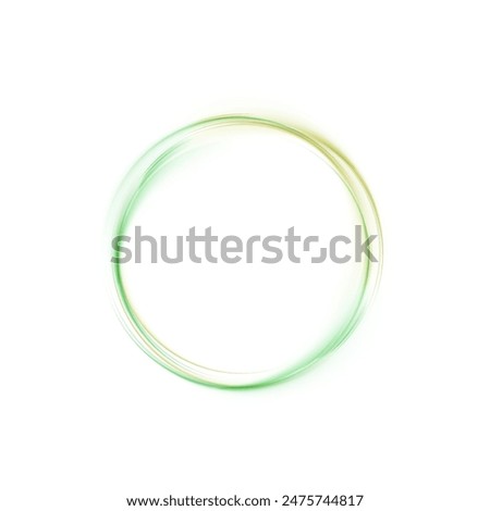 Green light ring on white background PNG. Vector 10 EPS