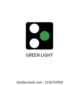 green light road sign go vector icon illustration sign