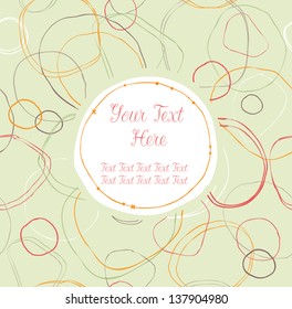Green light seamless banner with round frame and place for text. Can be used for arts, gifts, greeting cards