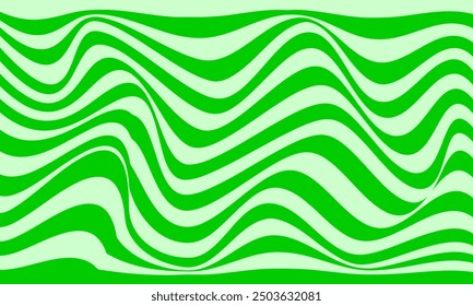 green light stripes lines wave curves abstract background