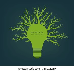 green light from the tree and branches