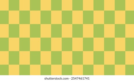 green and light yellow chess board pattern. Checkered squares background